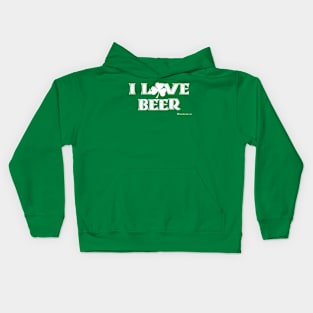 I Love Beer (Shamrock) Kids Hoodie